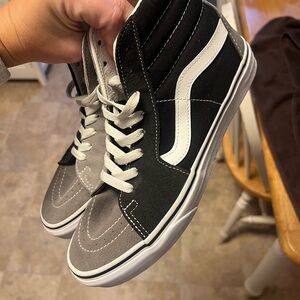 Vans Black and Gray High-Top Sneakers